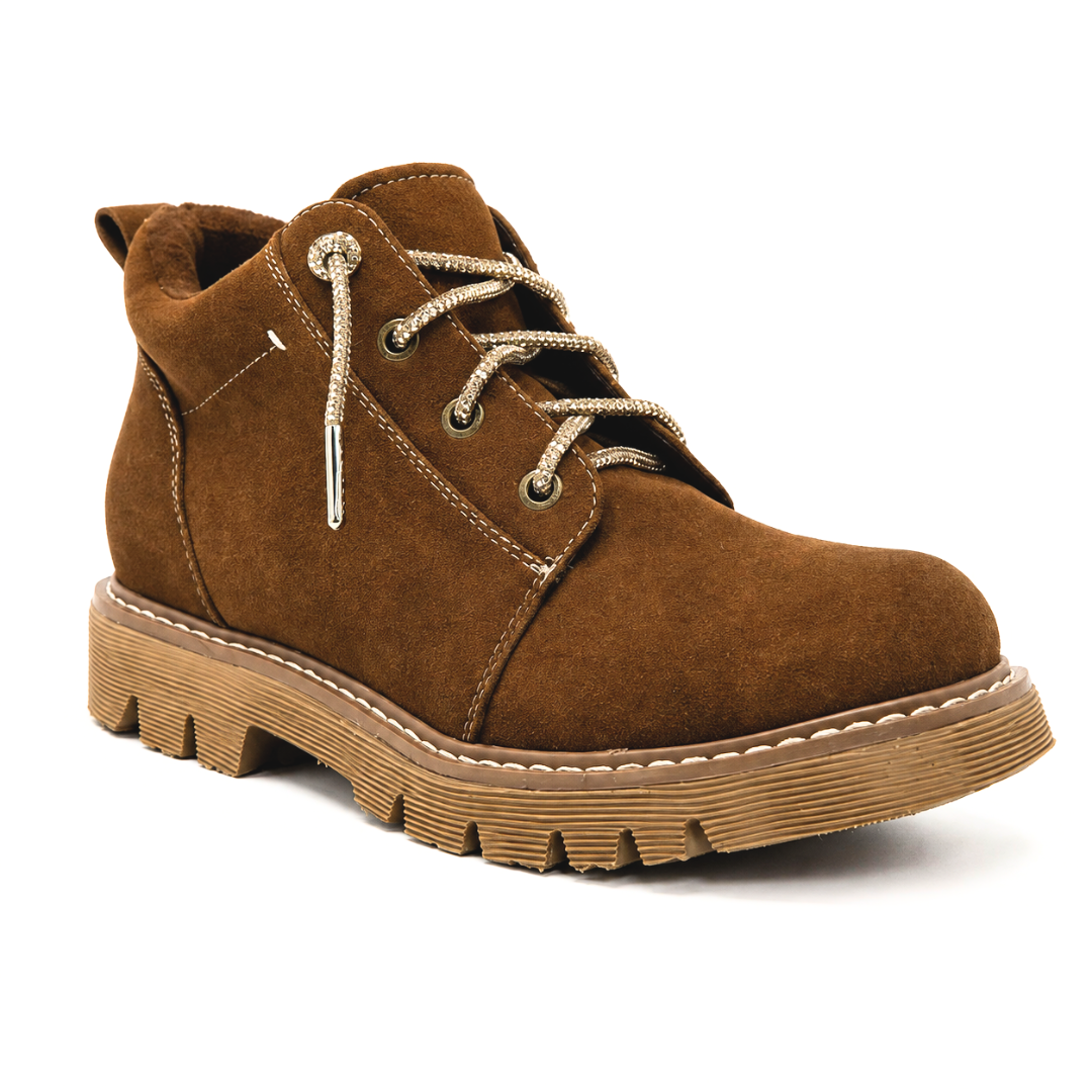 Very G Women's Bernie Lace-Up Ankle Bootie with Rhinestone Laces, Tan