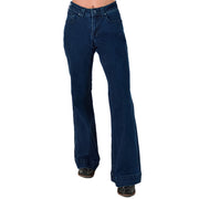 Cowgirl Tuff Womens High Waist Dark Wide Leg Trouser Jeans
