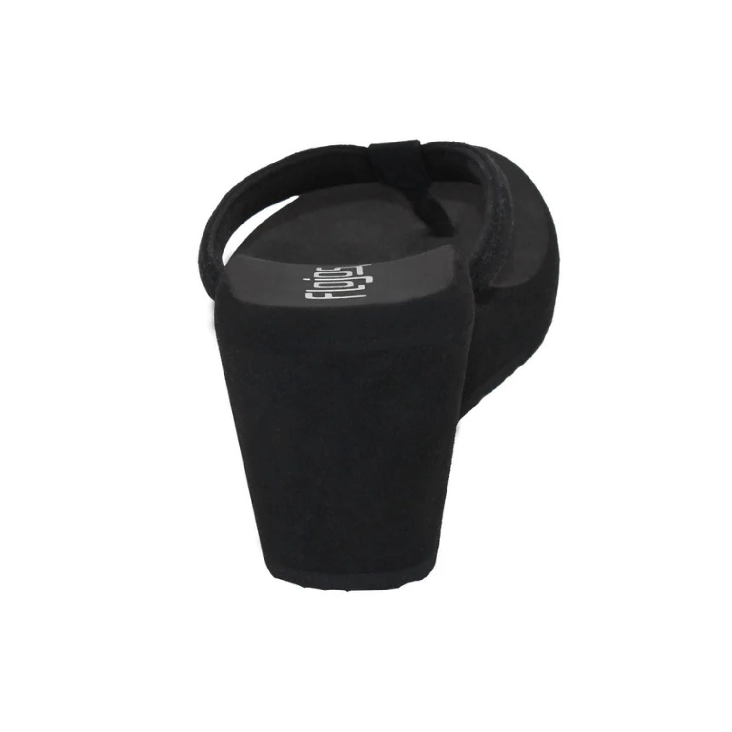 Flojos Womens Olivia Slip On Wedge Thong Sandals, Black