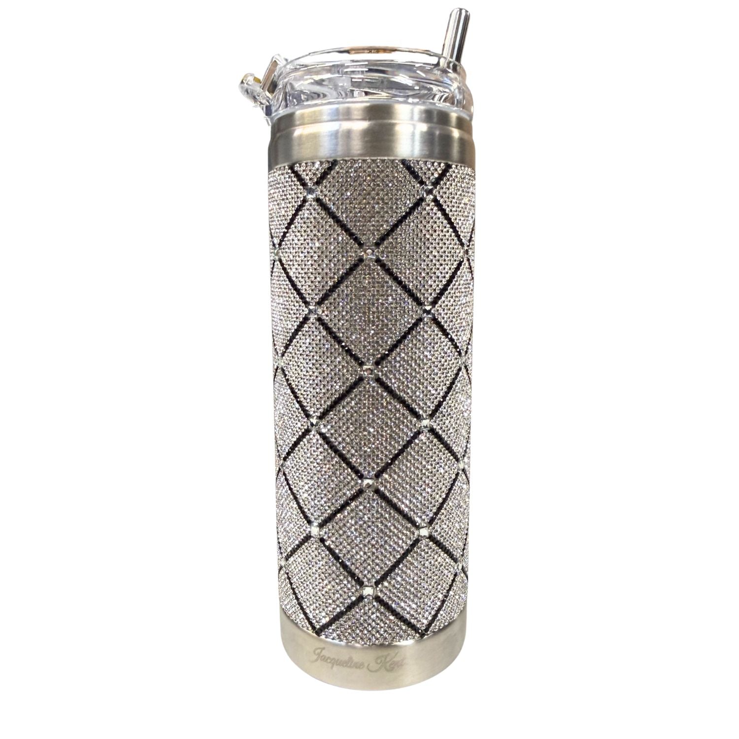 Jacqueline Kent Silver Cross VIP 20 oz Crystal Drink Tumbler, Silver Cross