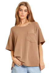 Andree by Unit Womens Loose Fit Ribbed Tunic Top