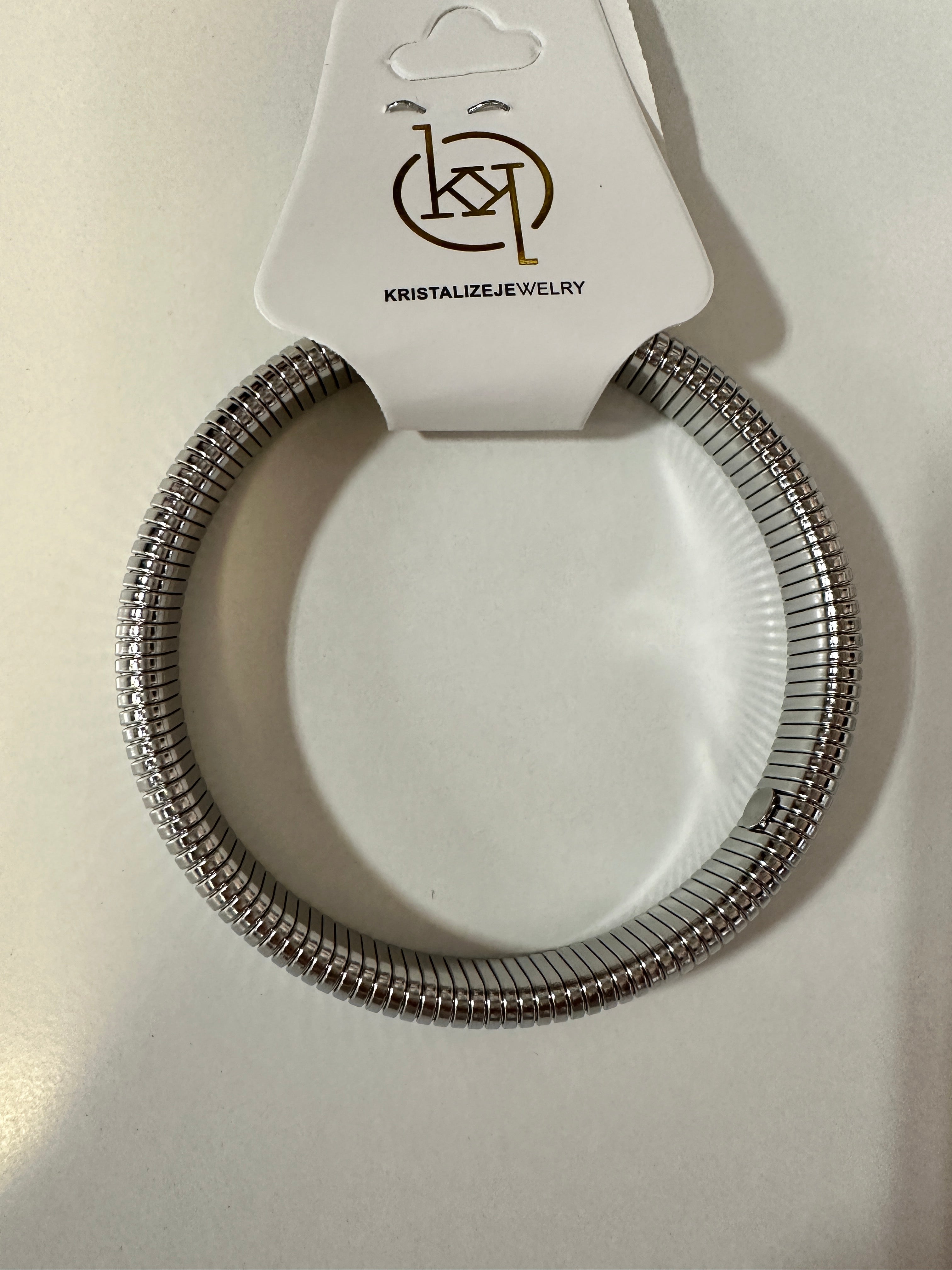 Kristalize Jewelry Silver Toned Stretchy Bracelet