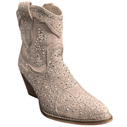 Very G Womens Show Off Rhinestone Ankle Slip On Western Booties