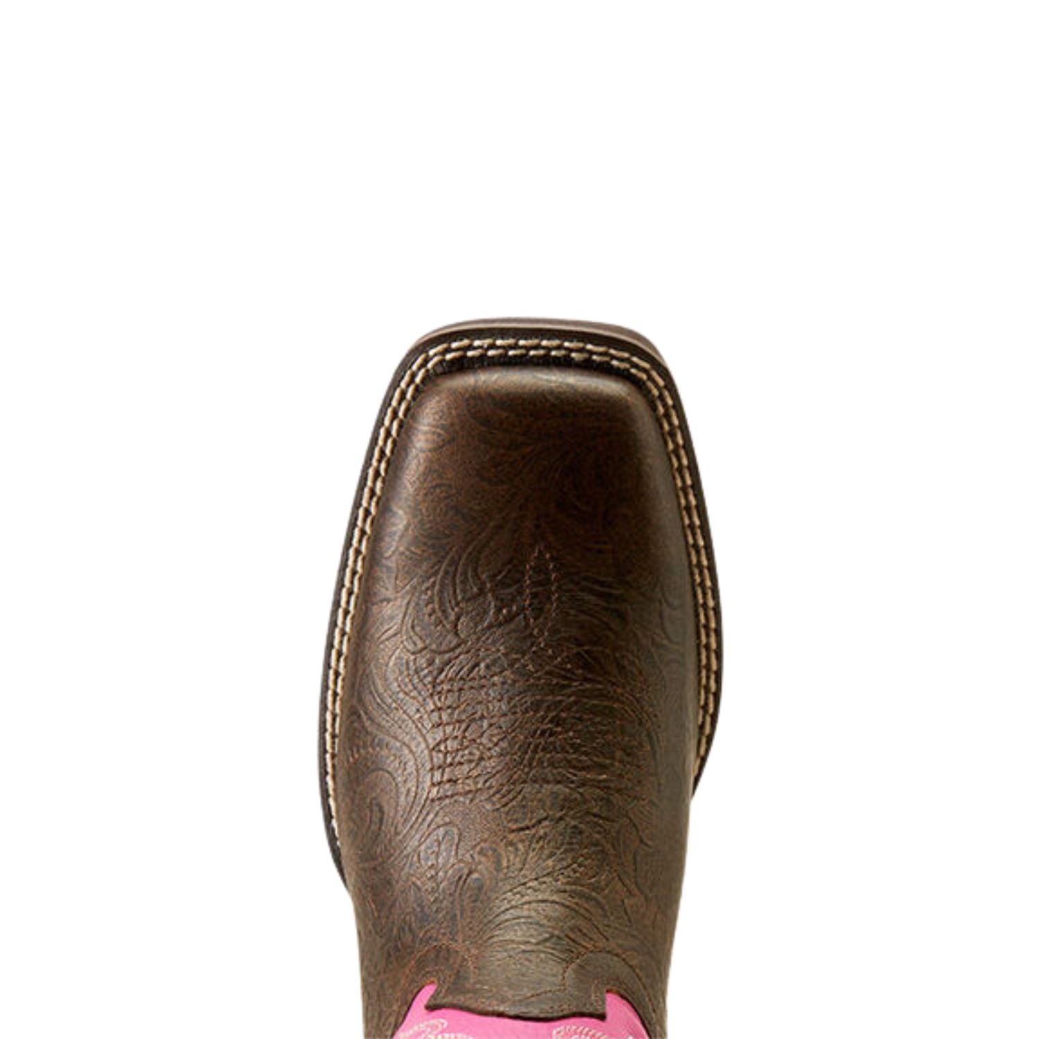 Ariat Womens Buckley Leather Western Boot, Bronze Age / Blushing Pink