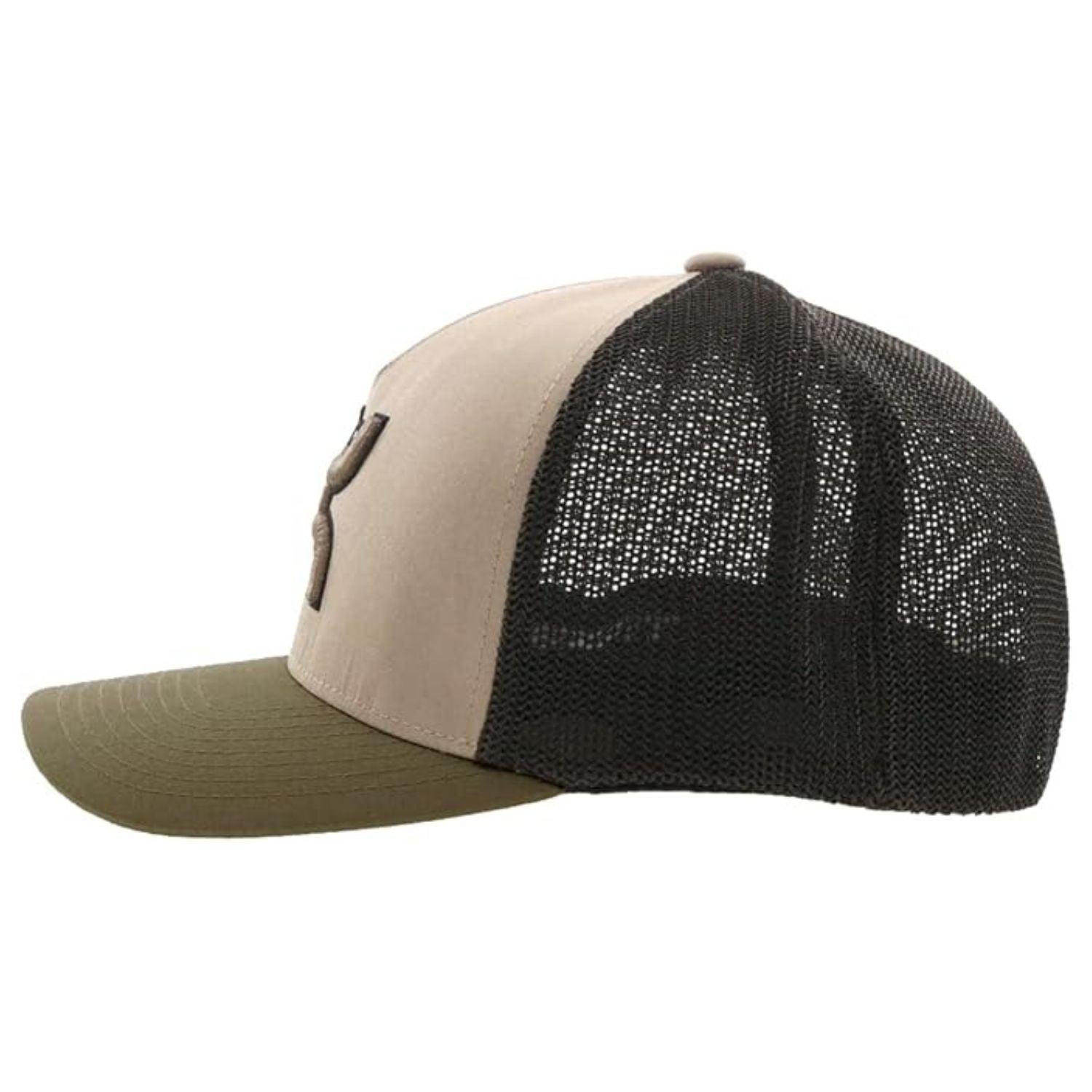 Hooey Mens Coach Flexfit Hat Mesh Back Patch Hat, Tan/Brown