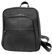Roma Leathers Square Leather Backpack with Multiple Interior Pockets