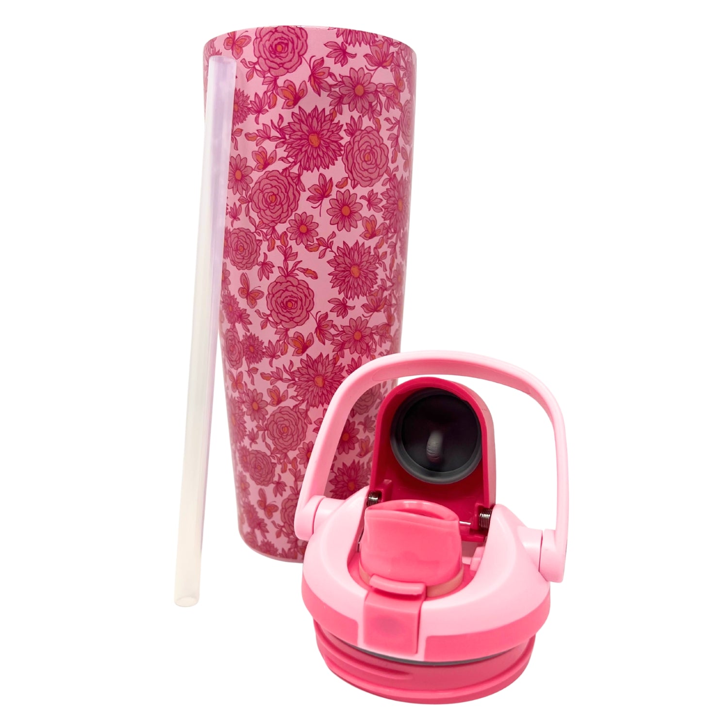 Jane Marie Butterfly Floral 30oz Water Bottle With Straw Cap