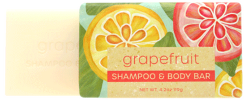Greenwich Bay Trading Co., 4.2oz Shampoo & Body Bar, Grapefruit, 3 Pack