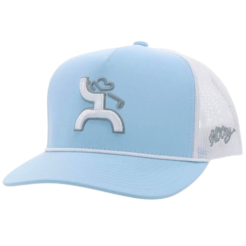 Hooey Mens Cowboy Golf Logo Adjustable Snapback Cap Hat, Blue / White