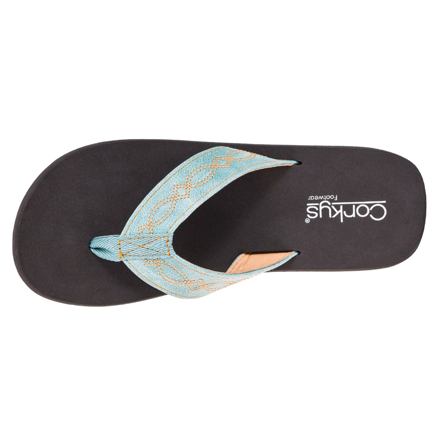 Corkys Womens Overboard Flip Flop Sandals, Turquoise
