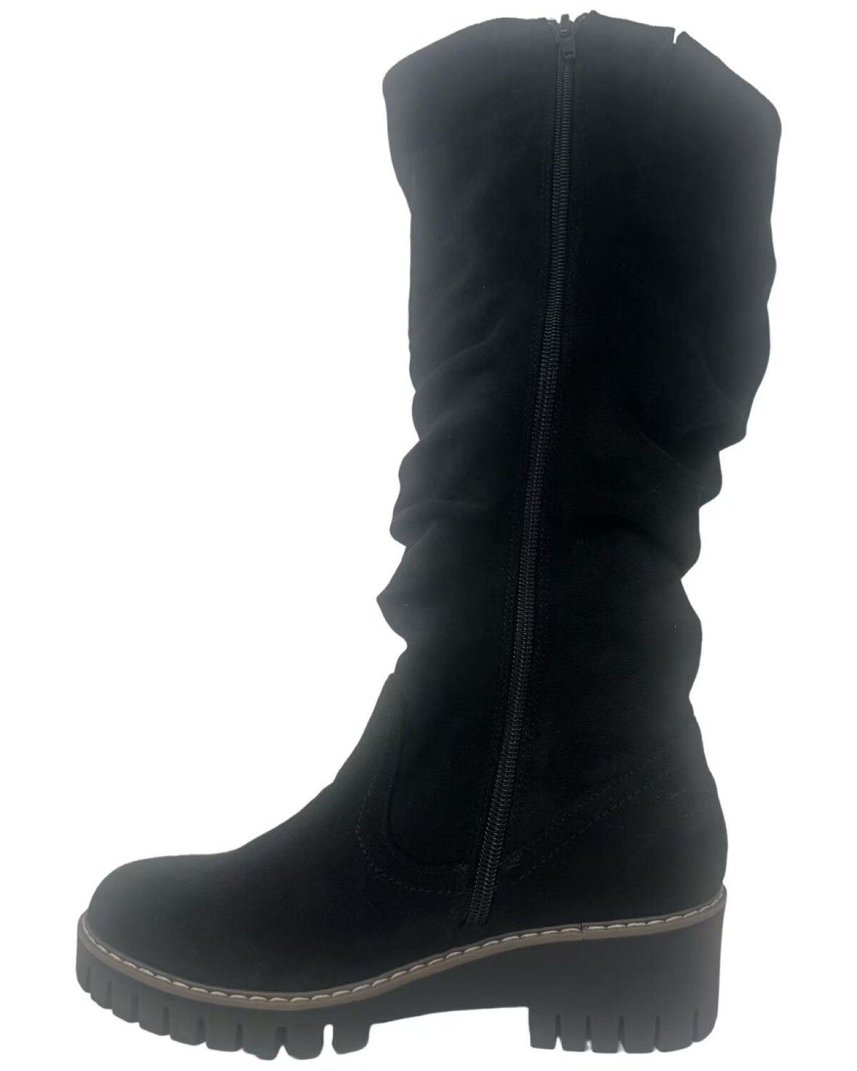 Very G Womens Dashing Tall Round Toe Slouchy Suede Knee High Fashion Boots