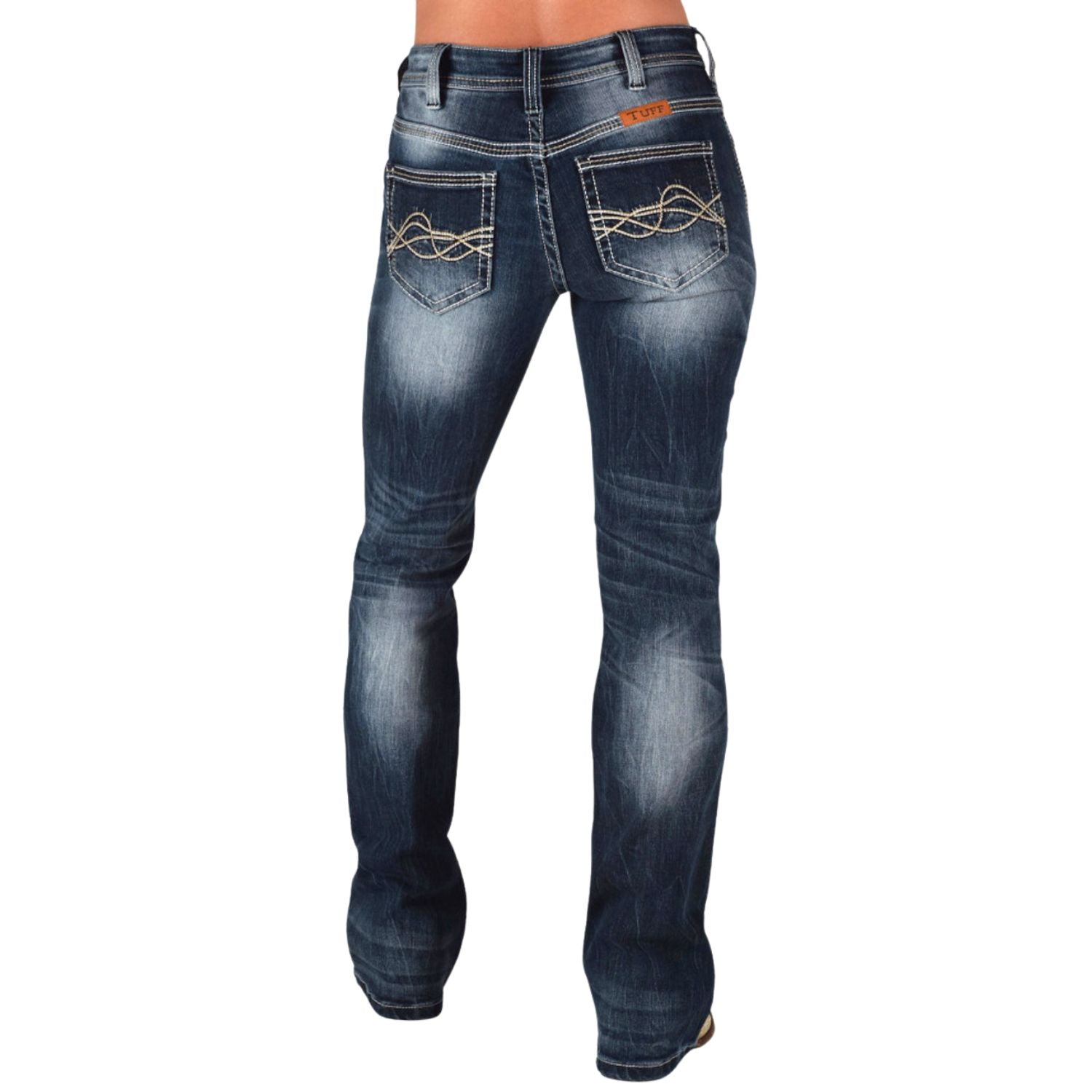 Cowgirl Tuff Dark Faded DFMI Womens Denim Jeans, Medium Wash