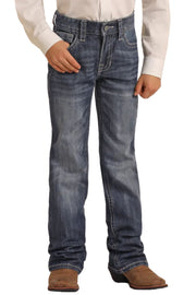 Rock & Roll Denim Boys Light Grey Top Stitching Regular Fit Bootcut Jeans