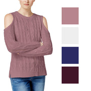 Hippie Rose Juniors Cold-Shoulder Sweater