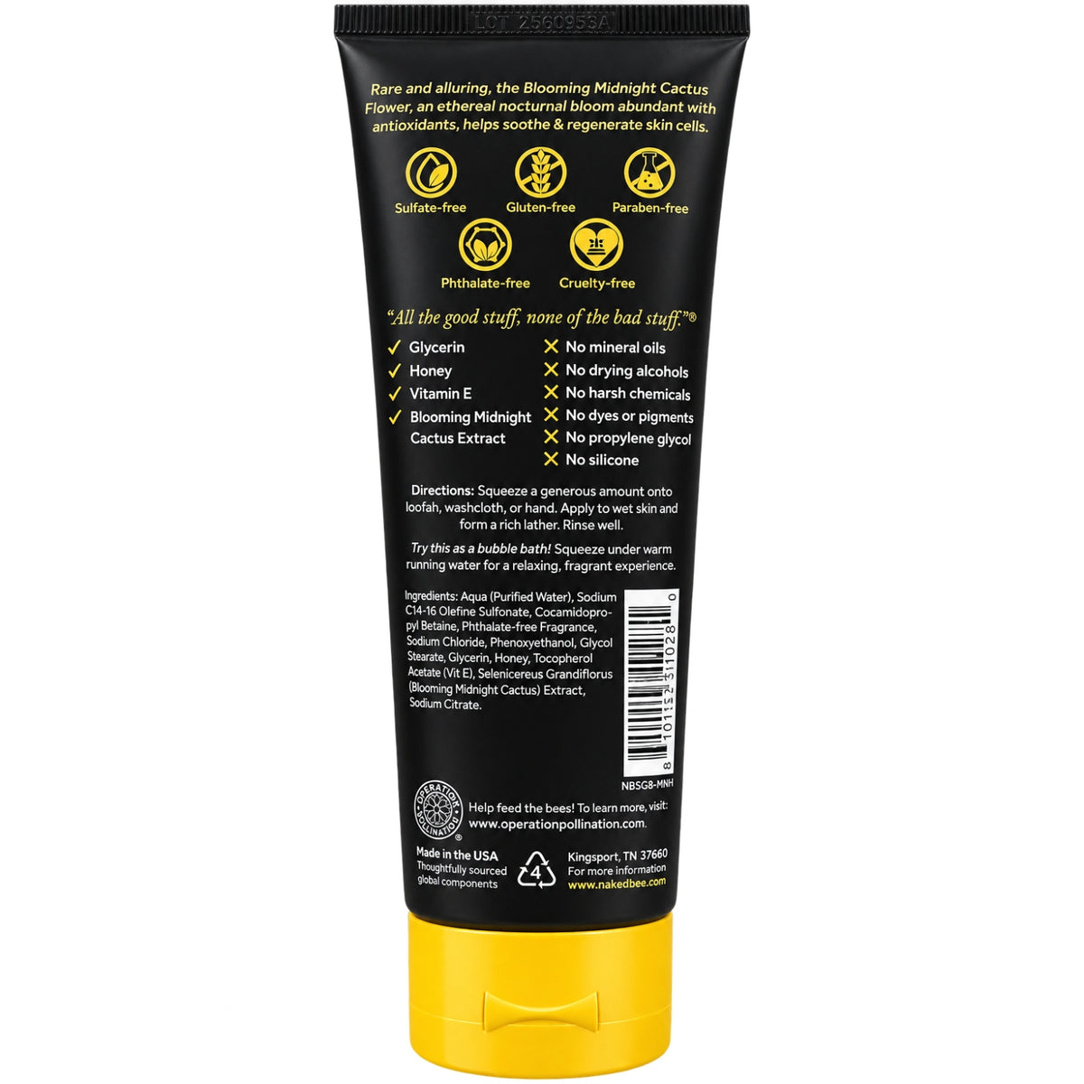 The Naked Bee Midnight Honey Pearlized Bath & Shower Gel, 8 oz