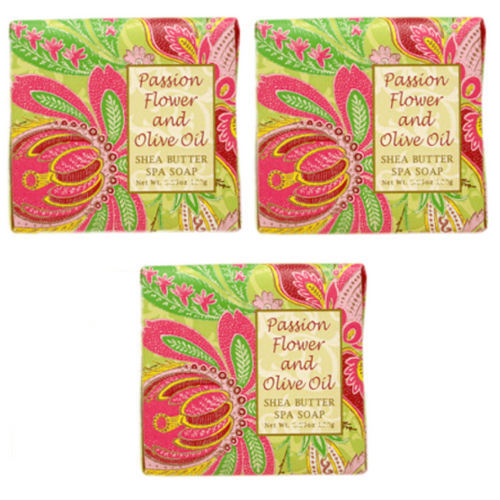 Greenwich Bay Trading Co. Botanic 1.9oz Soaps Passion Flower & Olive Oil, 3 Pack