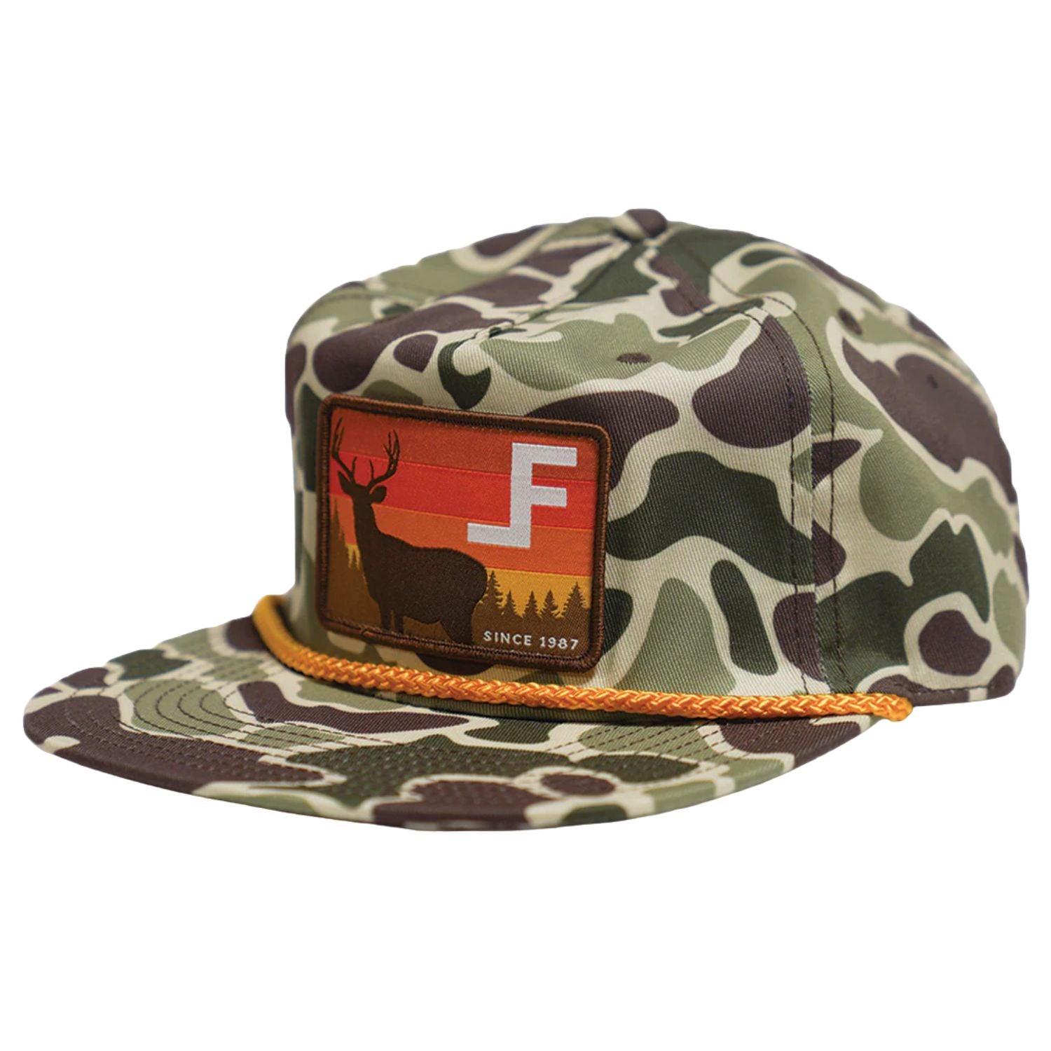 Lane Frost Deer Patch Logo Camo Flat Bill Adjustable Snapback Cap Hat