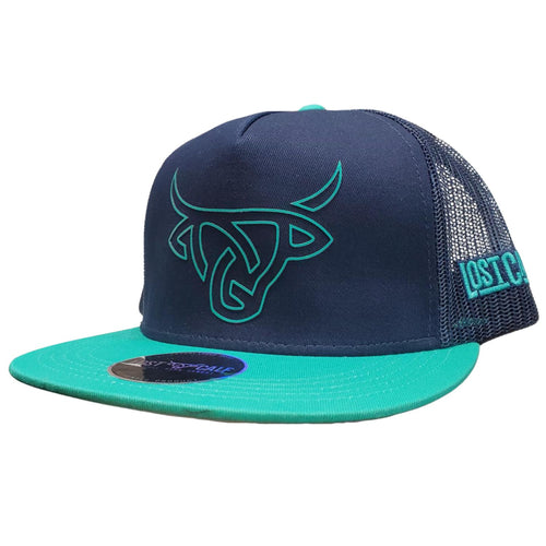 Lost Calf Mens Splitfin Flat Bill Adjustable Snapback Cap Hat