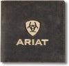 Ariat Mens Crazy Horse Embroidered Logo Large Bifold Wallet