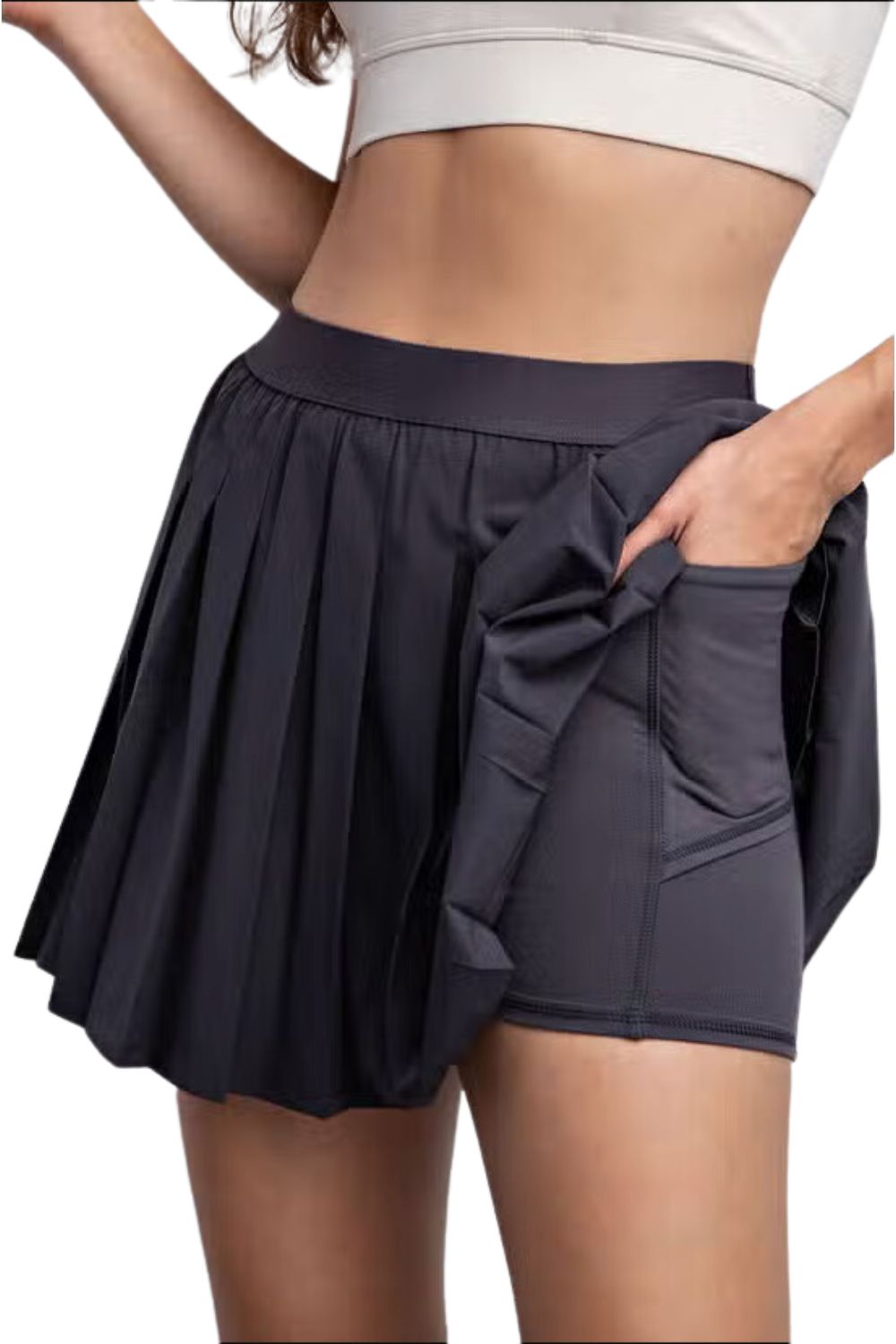 Rae Mode Womens Stretch Woven Active Pleat Tennis Skorts