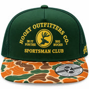 Hooey Men's Sportsman Club Big Bucks Camo Trucker Snapback Hat, Green/Multi