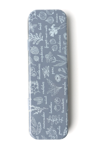 Seed & Sprout Gardening Labeling Set, Tin with Labeling Steaks and Colored Pencils