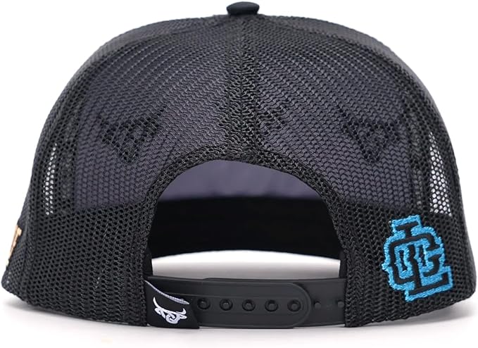 Lost Calf Mens Easton Flat Bill Adjustable Snapback Cap Hat, Black