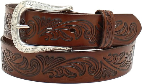 Ariat Womens Oval Turquoise Center Concho Classic Leather Belt