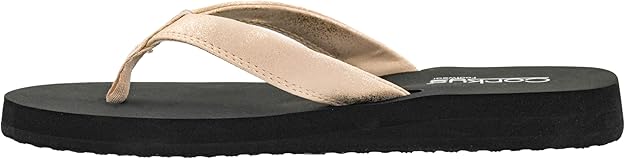 Corkys Womens Summer Plans Flip Flop Sandals, Gold Washed Metallic