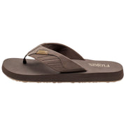 Flojos Mens Ancho Wide Fit Debossed Strap Slip On Flip Flop Sandals, Brown/Gum