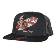 Lost Calf Mens Tribe Brown Flat Bill Adjustable Snapback Cap Hat, Black