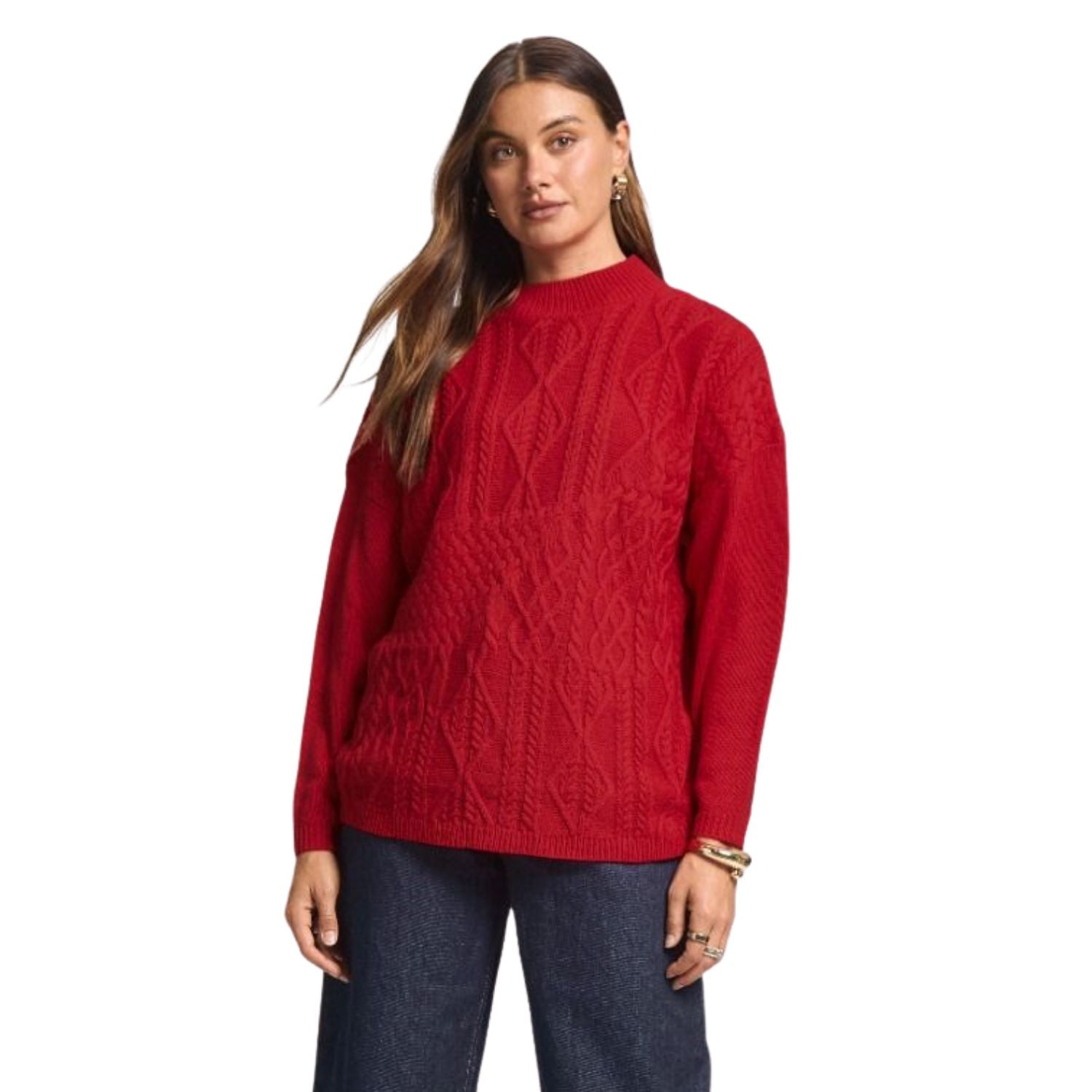 Dear Scarlett Womens Holiday Christmas Sweater, Red