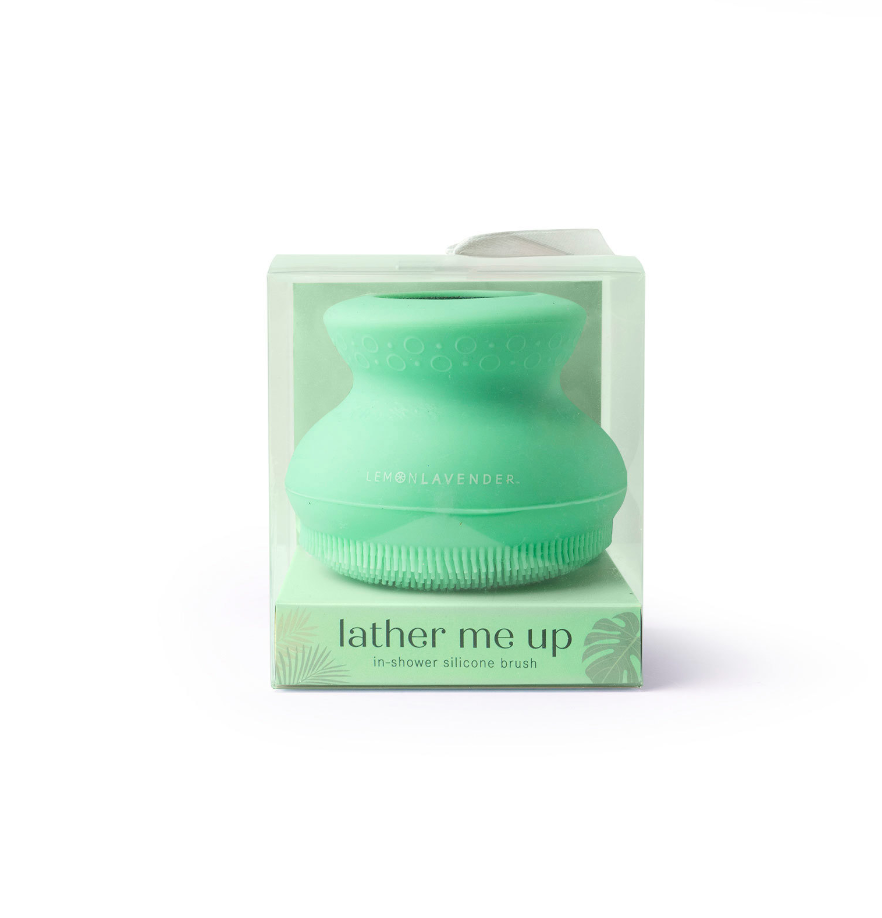 Lemon Lavender Lather Me Up Silicone Shower Brush Scrubby Sponge Exfoliator