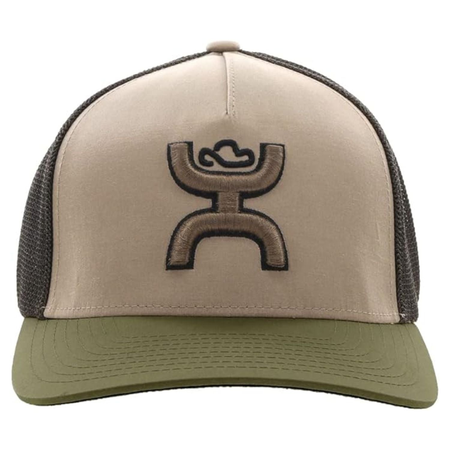 Hooey Mens Coach Flexfit Hat Mesh Back Patch Hat, Tan/Brown