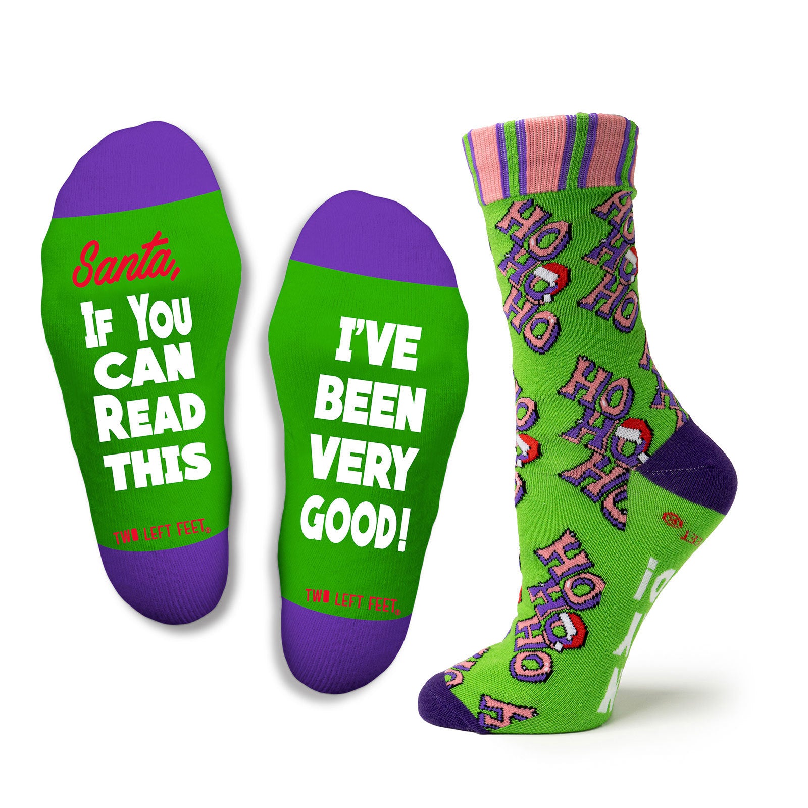 Two Left Feet Holiday Christmas Adult Sock, Small Feet