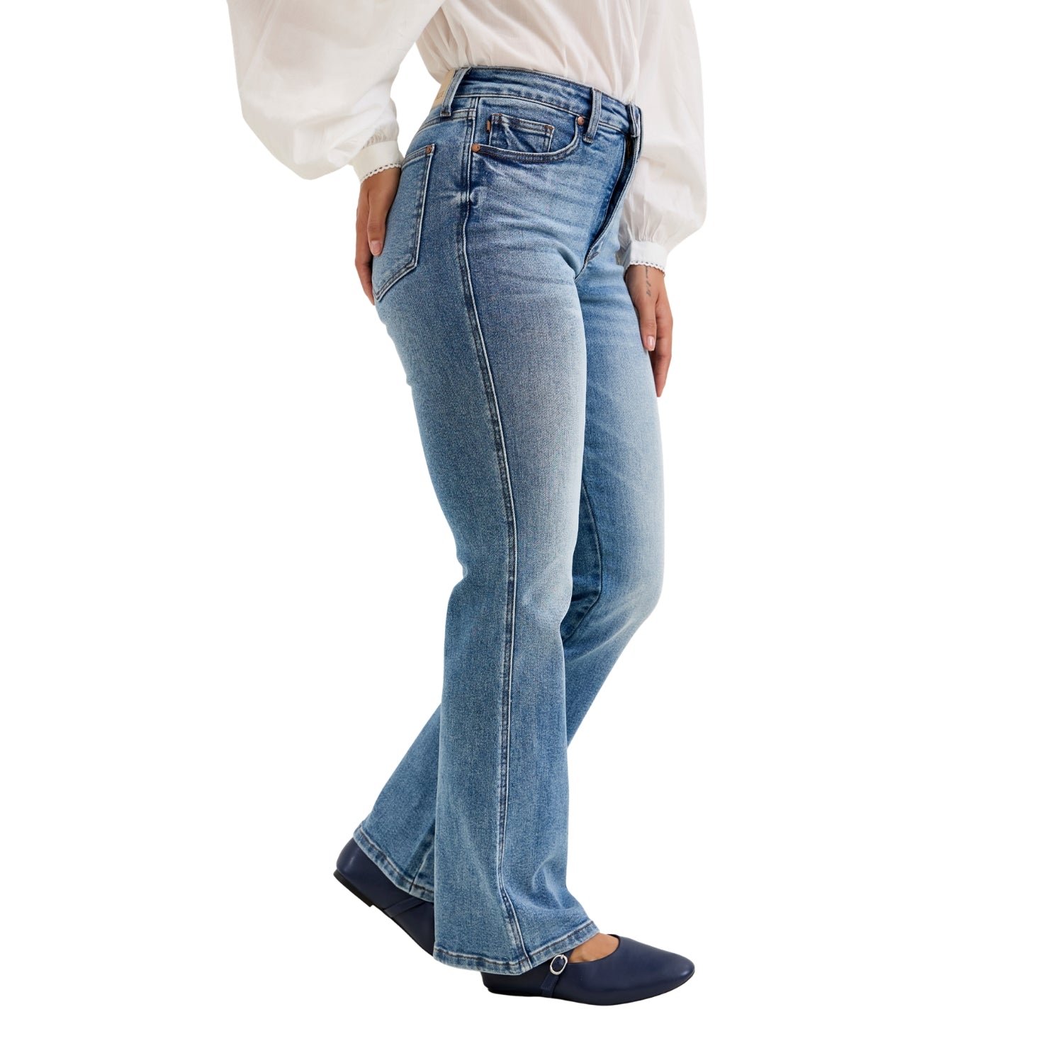 Judy Blue High Waist Tummy Control Daisy Bootcut Jeans