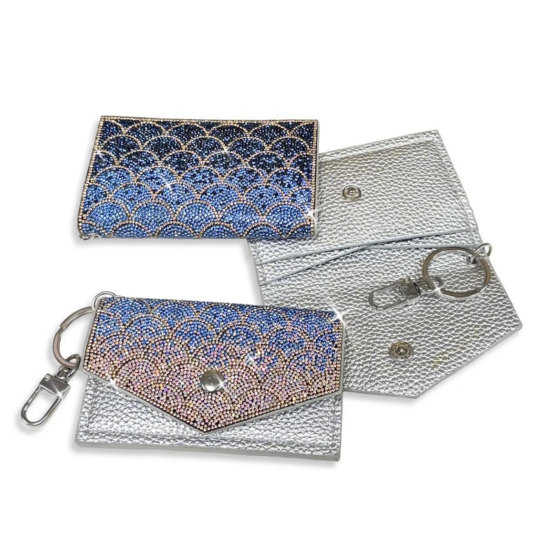 Jacqueline Kent Mermaid Crystal Studded Card Purse Keychain