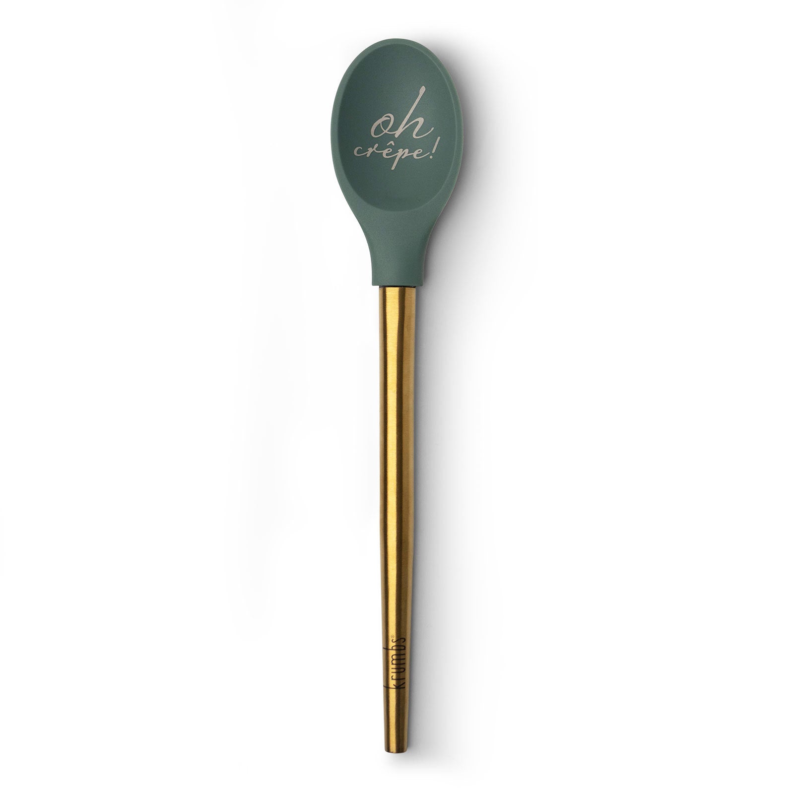 Krumbs Kitchen Elements Collection Silicone Spoon, with Metallic Gold Handle