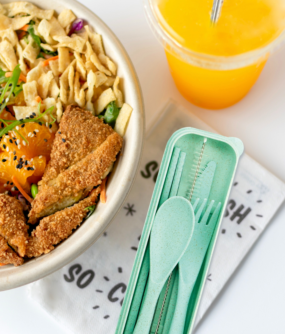 Krumbs Kitchen Against The Grain On-The-Go Wheat Straw Utensil Set