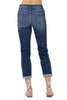 Judy Blue Womens Mid Rise Boyfriend Cuffed Jeans