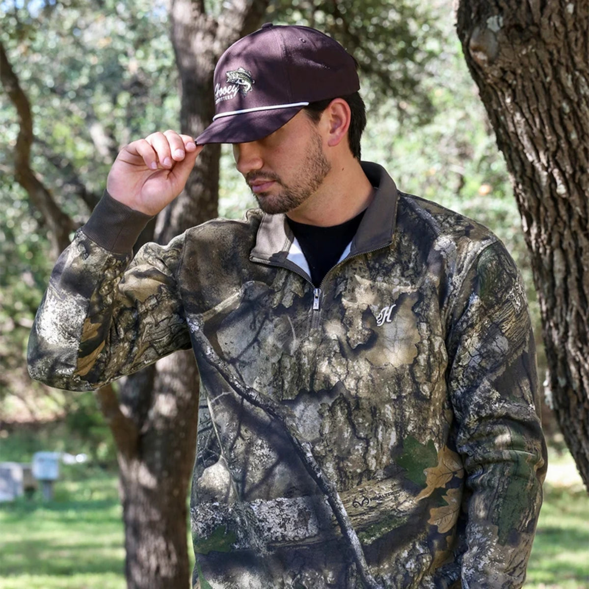 Hooey Men's Miles Realtree EDGE Camo Quarter Zip Pullover Sweatshirt