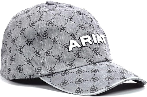 Ariat Mens Richardson 112 Southwestern Logo Snapback Cap Hat (Black/White)