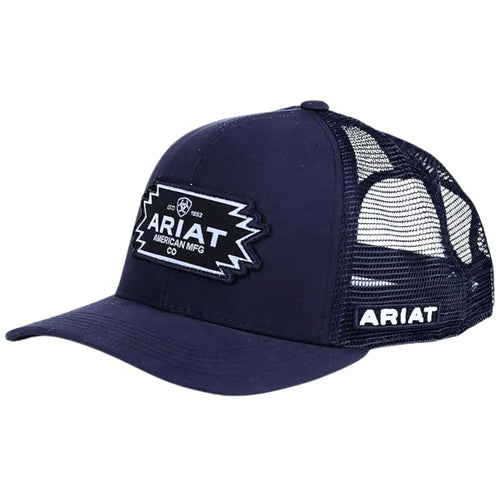 Ariat Mens Southwest Patch Adjustable Snapback Mesh Cap Hat (Navy)