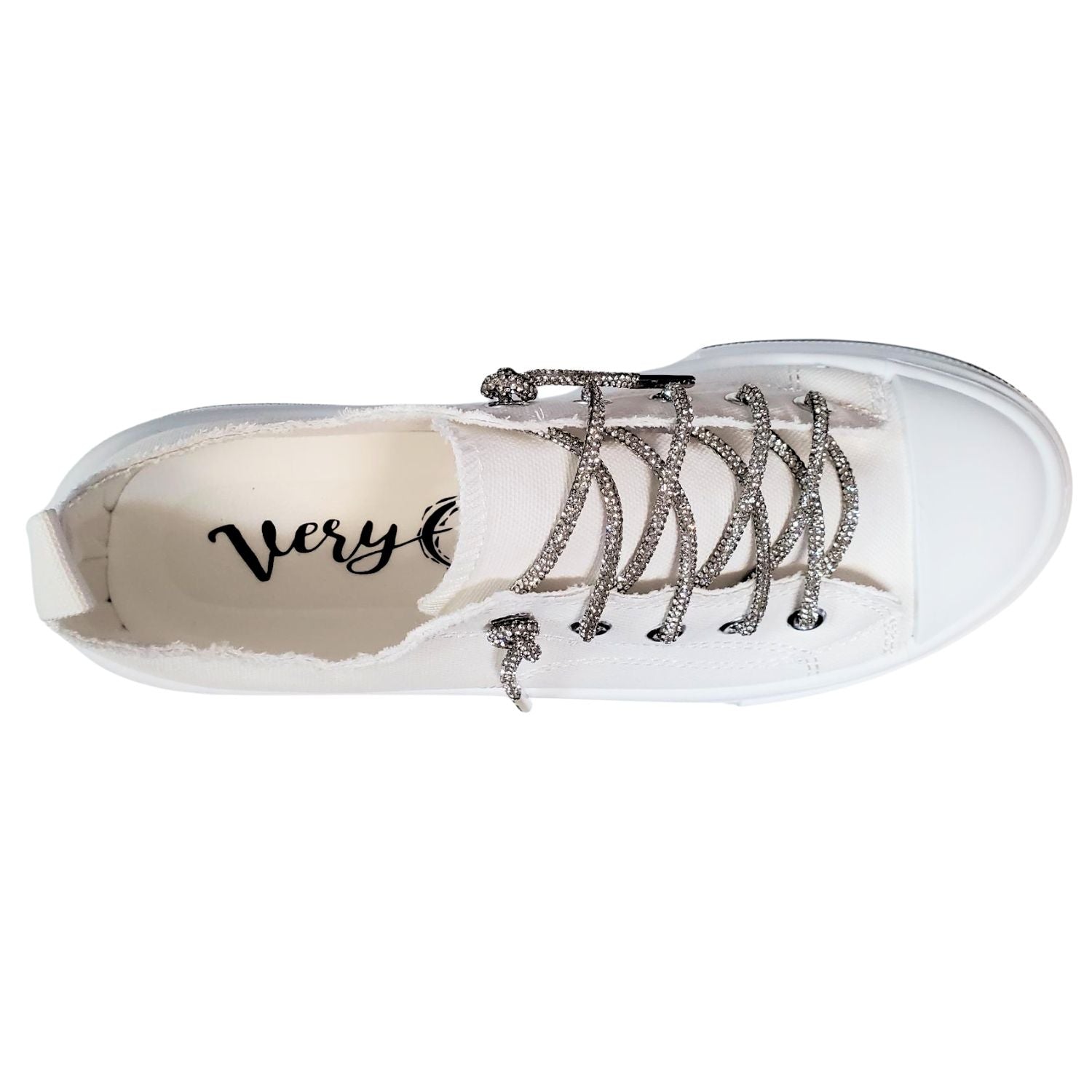 Very G Womens Aman 2 Lace Up Canvas Sneaker, White