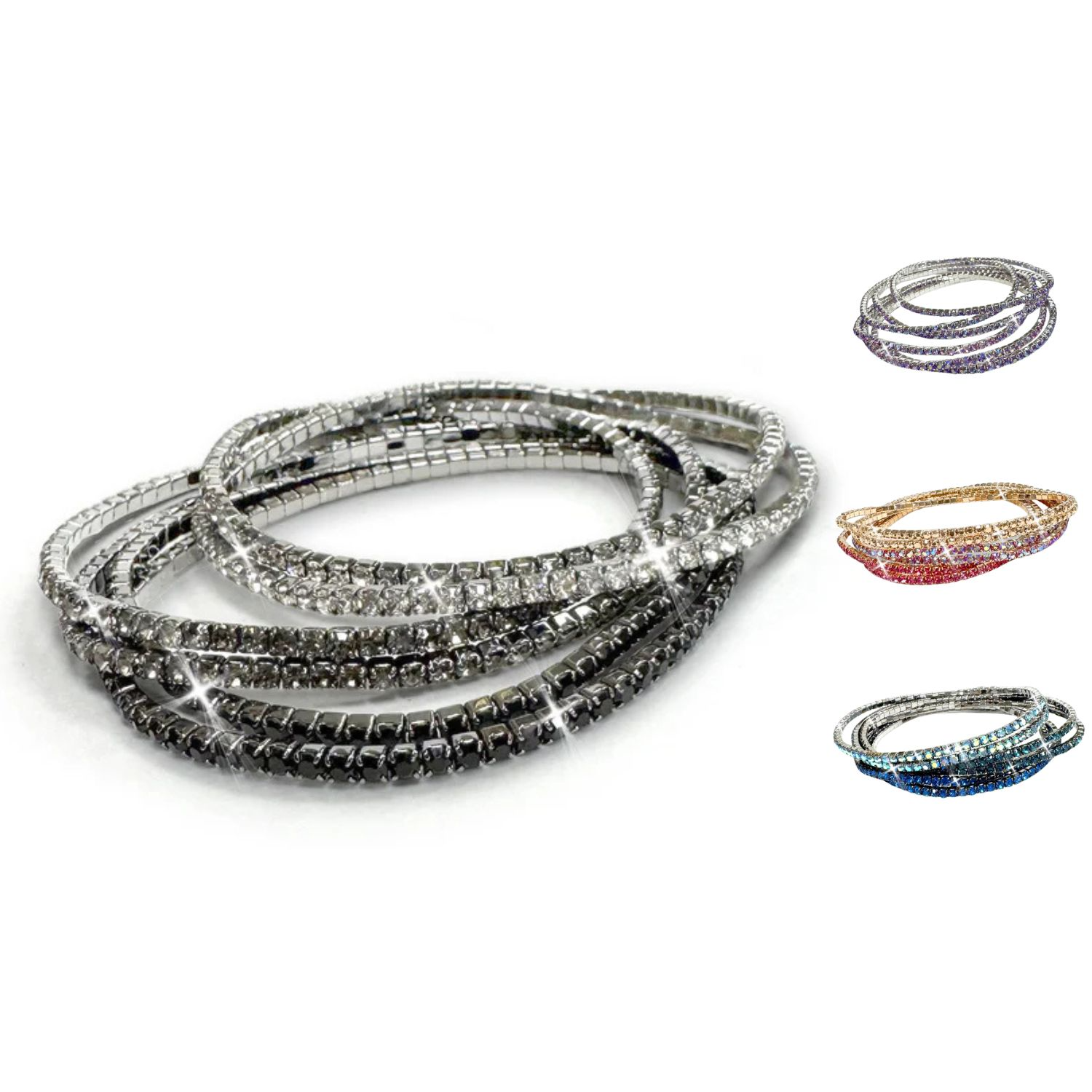 Jacqueline Kent Crystal Stretch Bracelet Set
