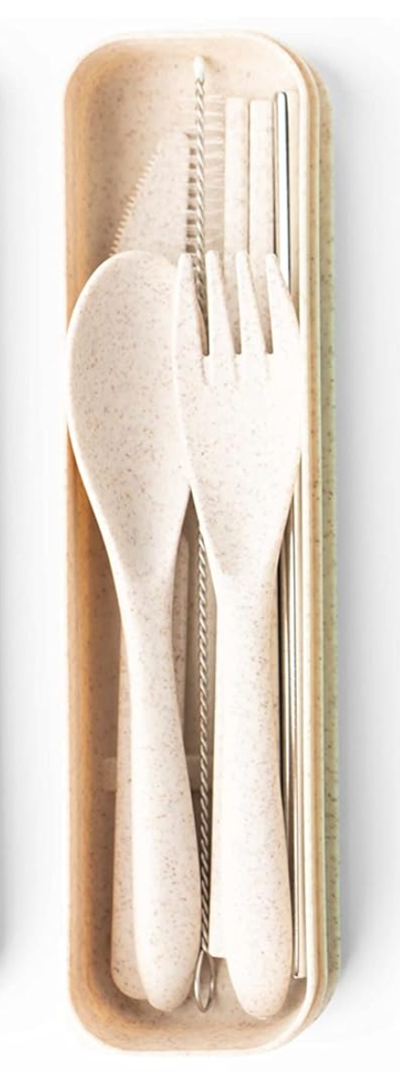 Krumbs Kitchen Against The Grain On-The-Go Wheat Straw Utensil Set