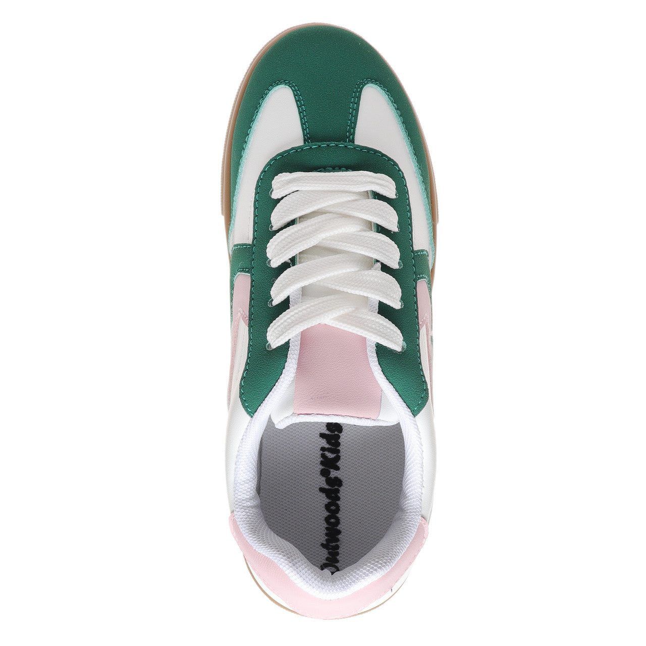 Outwoods Kids Fast-56 Lace Up Fashion Sneakers, Emerald Green Combo