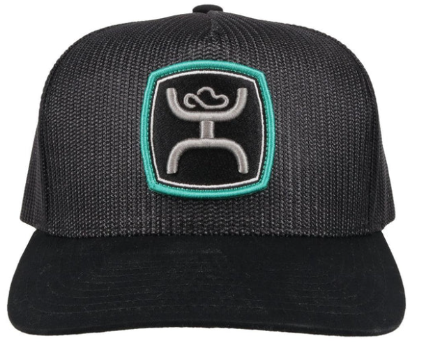 Hooey Mens Zenith Hybrid Bill, Flat or Curved Snapback Hat Cap, Black