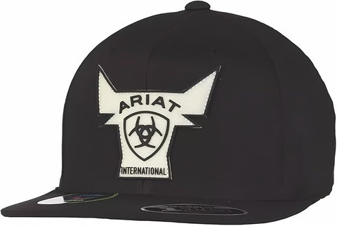 Ariat Mens Richardson 112 Southwestern Logo Snapback Cap Hat (Black/White)