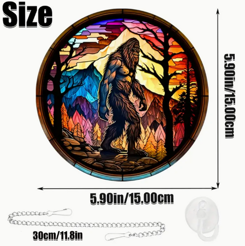 Stained Glass Sasquatch Suncatcher